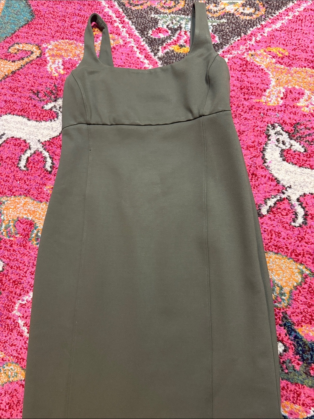 SPANX Olive Tank Midi Dress with Square Neck - Picture 4 of 6